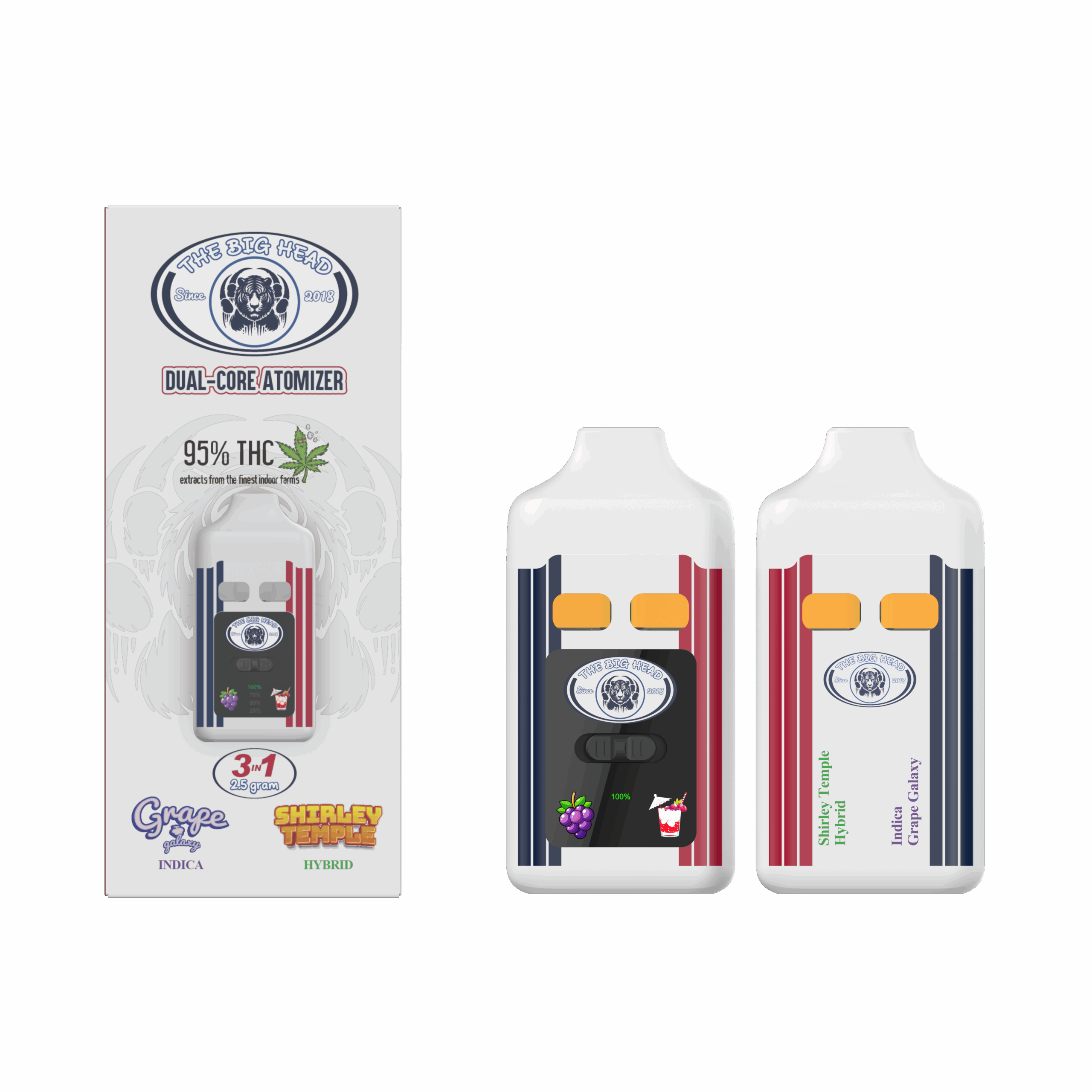 Shirley Temple Hybrid – Grape Galaxy Indica | Dual-Chamber 2.5g Vape by The Big Head Ranger