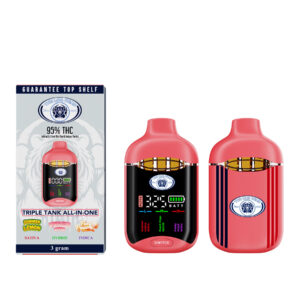 The Big Head Matrix 3g Triple-Tank All-In-One Vape - Summer Lemon + Peach Rings + Flashy Peach